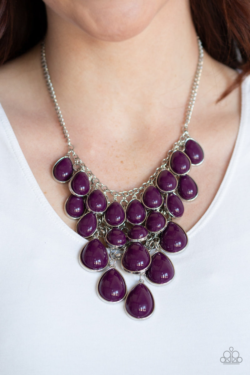 Paparazzi Shop Til You TEARDROP Purple Necklace Fashion