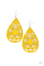 Load image into Gallery viewer, Paparazzi - Marine Eden - Yellow Wood Earrings