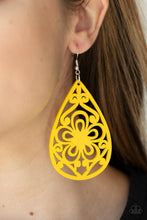 Load image into Gallery viewer, Paparazzi - Marine Eden - Yellow Wood Earrings