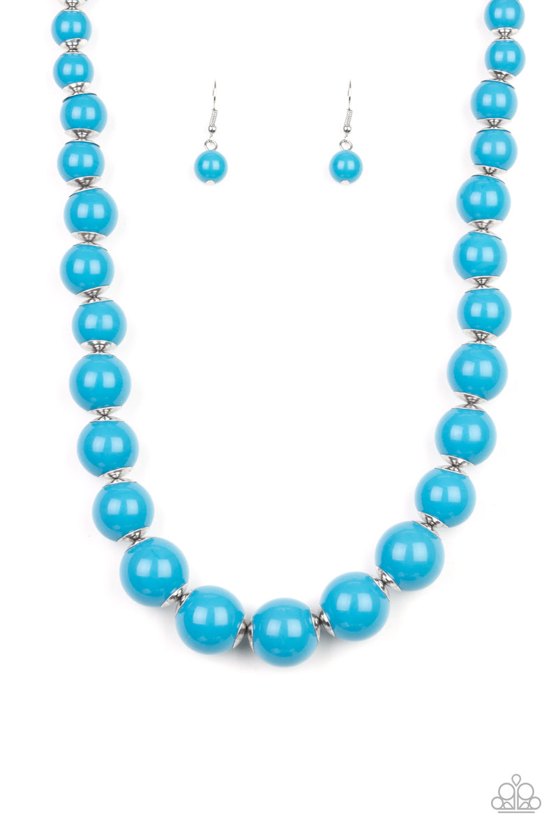 Blue bead necklace paparazzi online