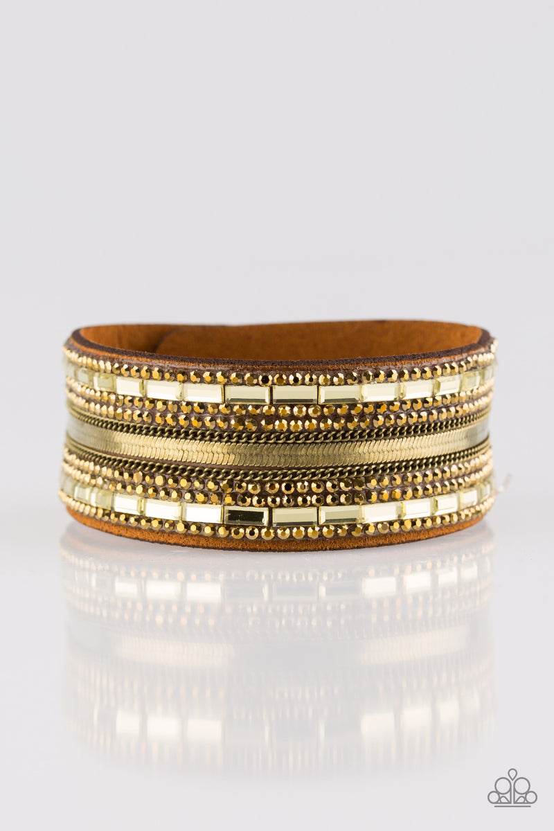 Paparazzi Teasingly Tomboy Brass Bracelet Fashion Fabulous Jewelry