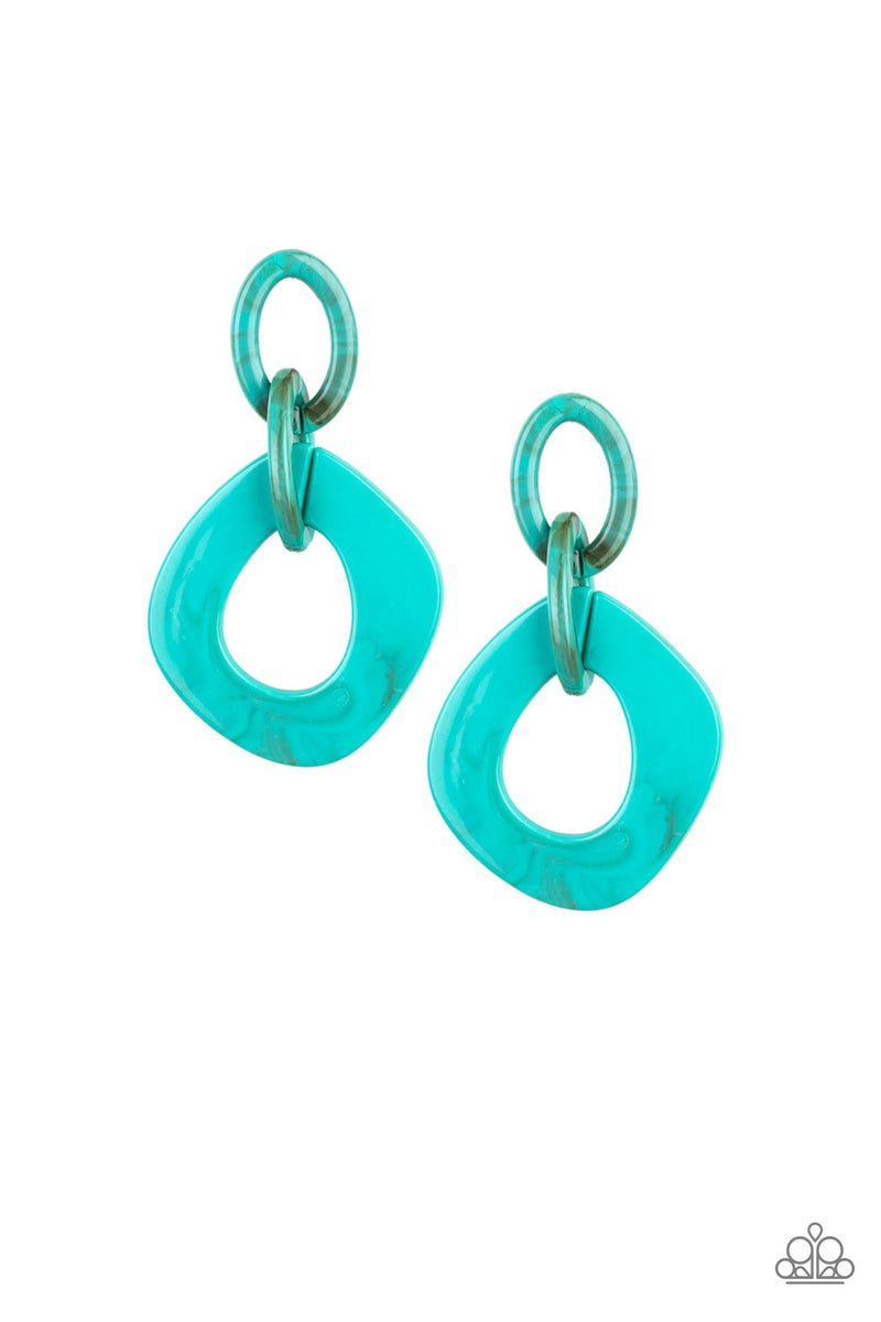 Paparazzi Torrid Tropicana Blue Earrings Fashion Fabulous