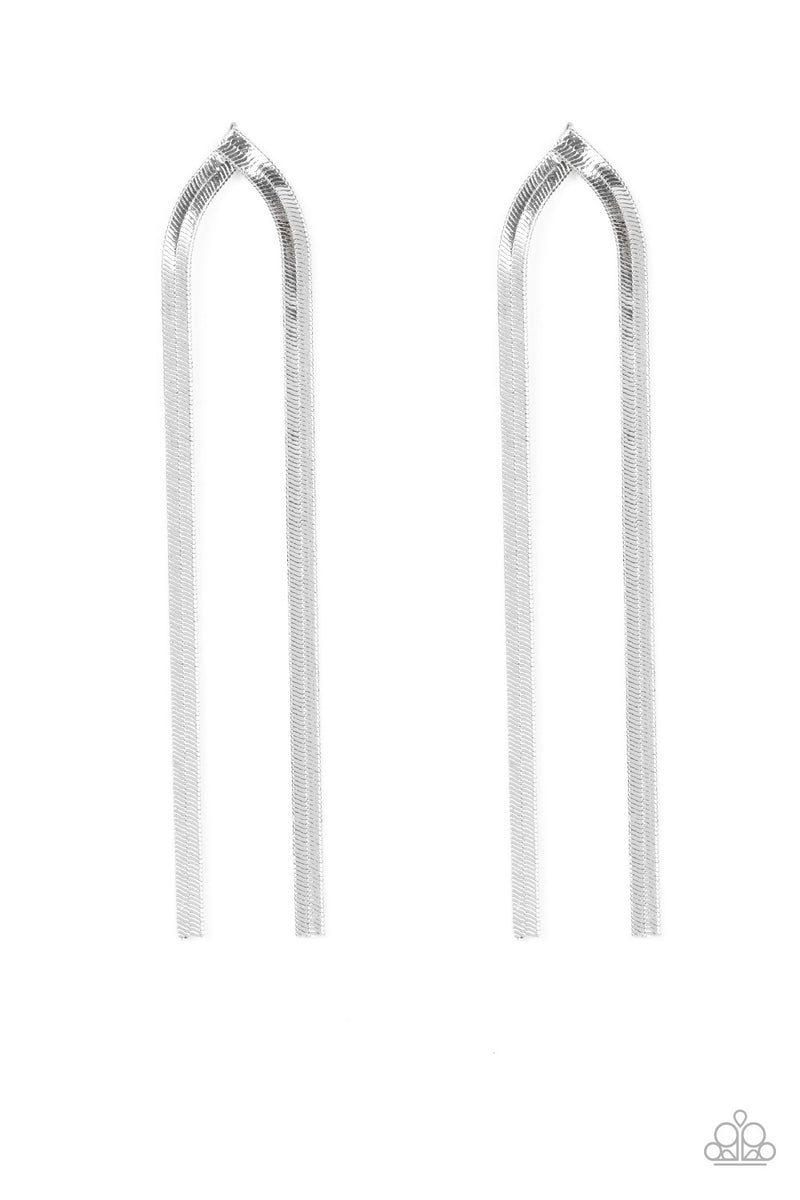 Paparazzi Very Viper Silver Post Earrings Fashion Fabulous
