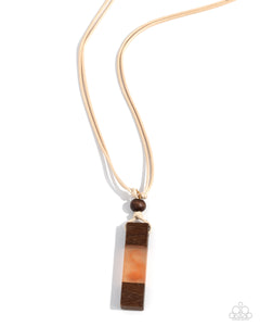 Paparazzi - Timber Totem - Orange Necklace