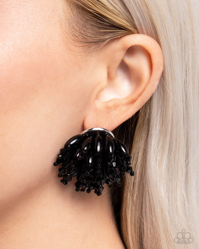 Paparazzi - Sunset Shower - Black Earrings
