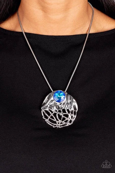 Paparazzi - Lush Lattice - Blue Necklace