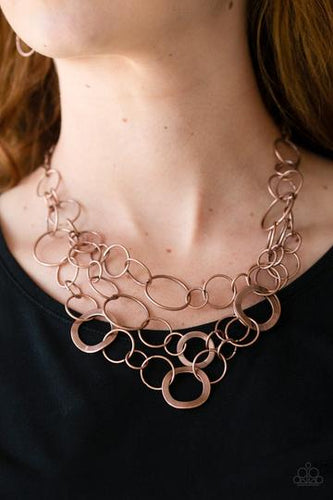 Paparazzi - Main Street Mechanics - Copper Necklace - Paparazzi Accessories
