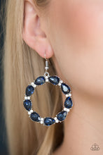 Load image into Gallery viewer, Ring Around The Rhinestones - Blue Earrings - Paparazzi Accessories - Paparazzi Accessories