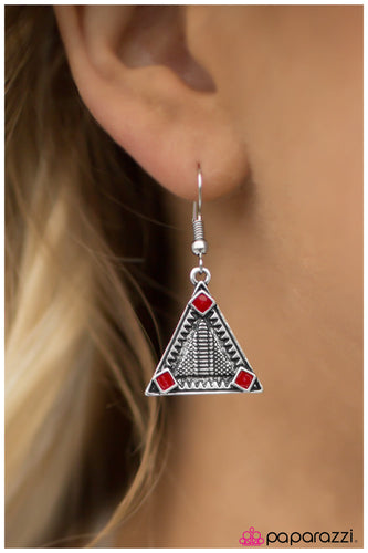 Nights Over Egypt - Red Earrings - Paparazzi Accessories - Paparazzi Accessories