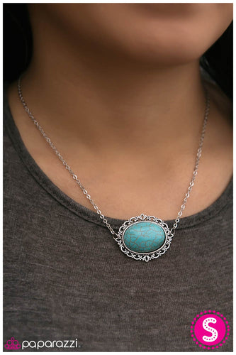 Western Cameo - Blue Necklace - Paparazzi Accessories - Paparazzi Accessories