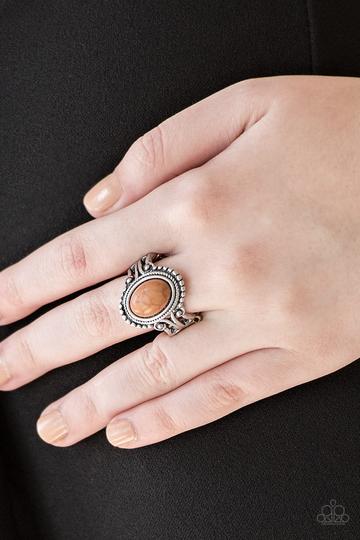 All The Worlds a STAGECOACH - Brown Ring - Paparazzi Accessories