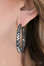 Load image into Gallery viewer, Paparazzi - GLITZY By Association - Black Hoop Earrings - Paparazzi Accessories