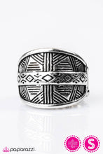 Load image into Gallery viewer, Night At The Museum - Silver Ring - Paparazzi Accessories - Paparazzi Accessories A glistening silver band is etched in geometric and tribal patterns for an indigenous inspired style. 