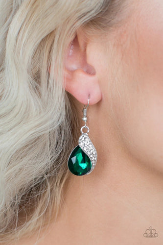 Paparazzi - Easy Elegance - Green Earring - Paparazzi Accessories