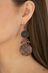 Paparazzi - Garden Adventure - Copper Earrings - Paparazzi Accessories