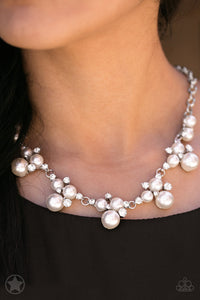 Toast to Perfection - White Pearl Necklace - Paparazzi Accessories White Pearl Blockbuster Necklace