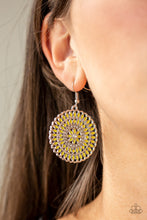 Load image into Gallery viewer, PINWHEEL and Deal -Yellow Earrings -Paparazzi Accessories - Paparazzi Accessories