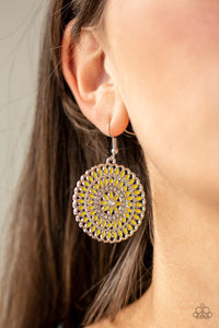 PINWHEEL and Deal -Yellow Earrings -Paparazzi Accessories - Paparazzi Accessories