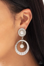 Load image into Gallery viewer, Royal Revival - Paparazzi White Clip-On Earrings - Paparazzi Accessories