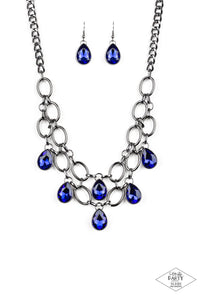 Paparazzi - Show Stopping Shimmer- Blue Necklace - Paparazzi Accessories