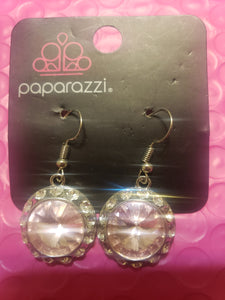 Paparazzi Paparazzi - Pink Pastel White Rhinestone Earrings Earrings