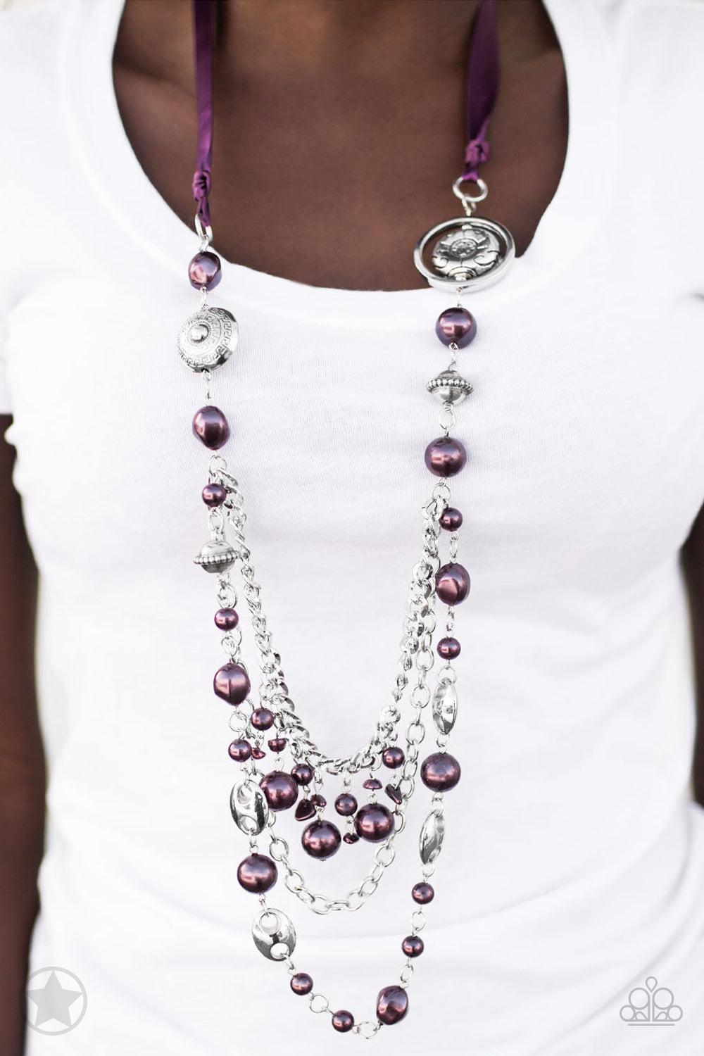 All the Trimmings  Purple Pearl Necklace -Paparazzi Accessories - Paparazzi Accessories