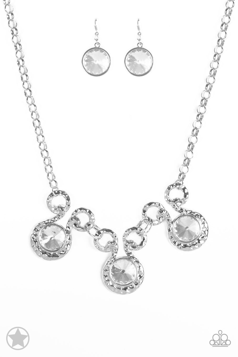 アクセサリーその他 SANTA BRANDS ACCESORY (NIPLLESCOVERROUND SILVER) Paparazzi - Hypnotized -Silver Rhinestone Necklace | Fashion
