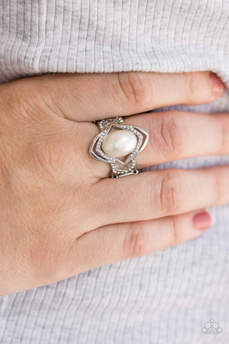 Positively Posh - White Pearl Ring -Paparazzi Accessories - Paparazzi Accessories