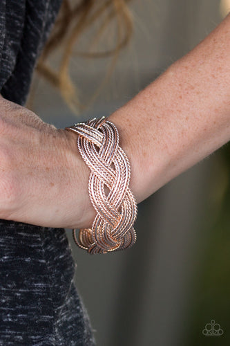 Paparazzi - Civil Serpent - Rose Gold Bracelet - Paparazzi Accessories