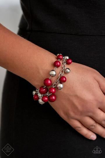 Paparazzi - Party Posh - Red Bracelet - Paparazzi Accessories