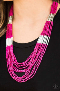Paparazzi - Let it BEAD -Pink Seed Bead Necklace - Paparazzi Accessories