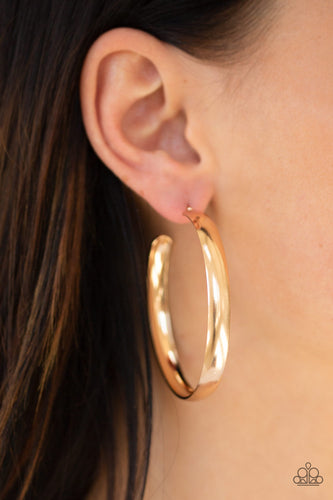 A Double Feature Paparazzi Gold Earrings - Paparazzi Accessories