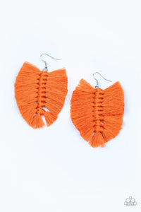 Knotted Native Orange Earring- Paparazzi Accessories - Paparazzi Accessories
