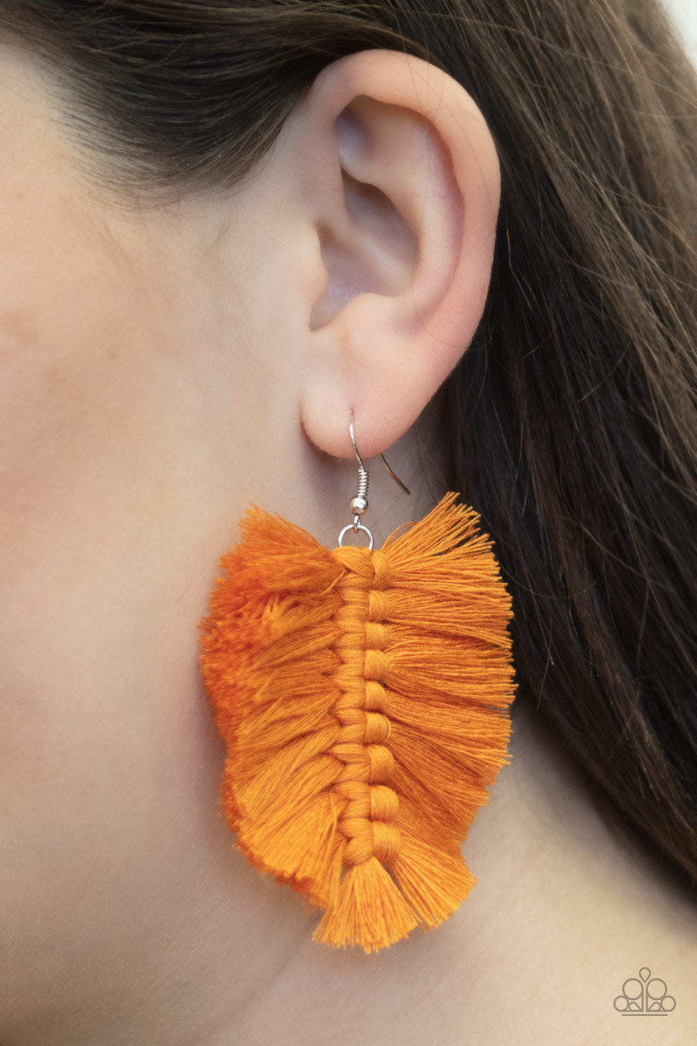 Knotted Native Orange Earring- Paparazzi Accessories - Paparazzi Accessories