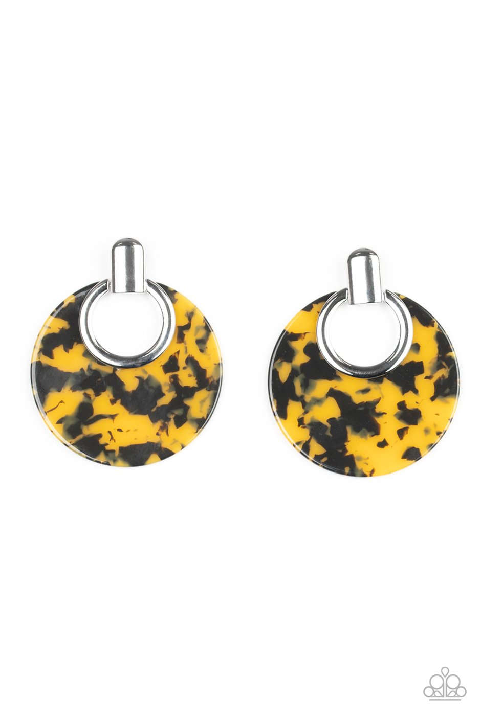 Yellow acrylic earrings cheap