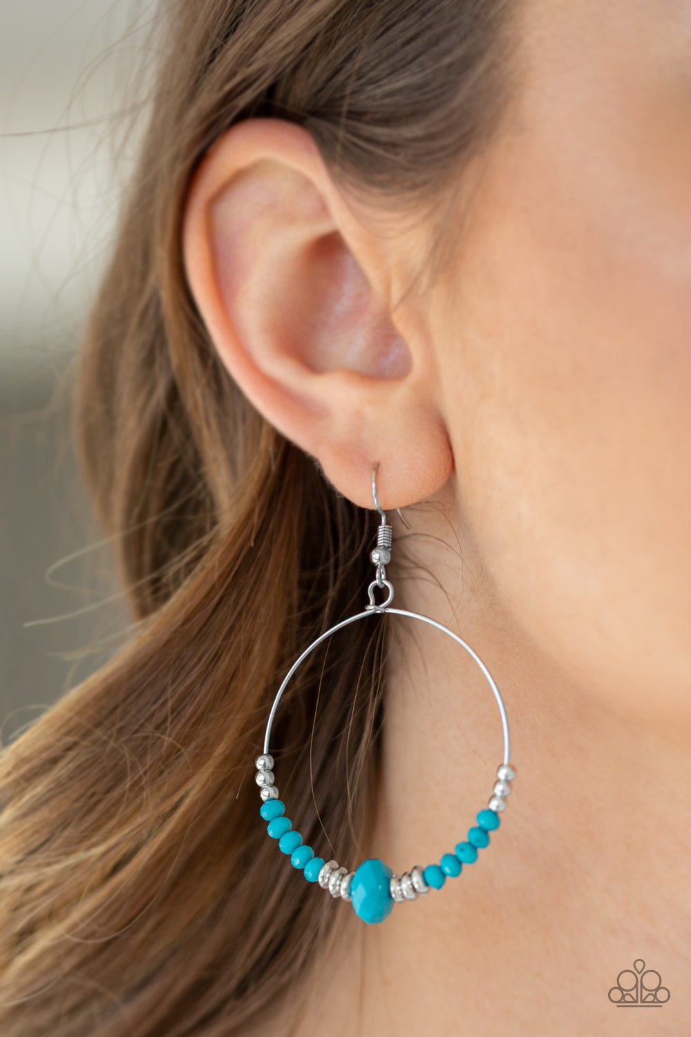 Retro Rural - Blue Earrings - Paparazzi Accessories - Paparazzi Accessories