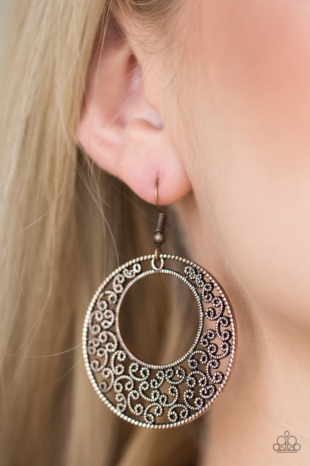 Wistfully Winchester - Copper Earrings - Palparazzi Accessories - Paparazzi Accessories