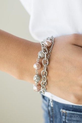 Paparazzi - Vintage Variety -Brown Pearl Bracelet - Paparazzi Accessories