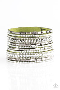 Paparazzi - Wham Bam Glam - Green Urban Bracelet - Paparazzi Accessories