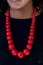 Paparazzi - Effortlessly Everglades - Red Wood Necklace - Paparazzi Accessories