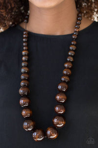 Effortlessly Everglades Brown  Wood Necklace- Paparazzi Accessories - Paparazzi Accessories
