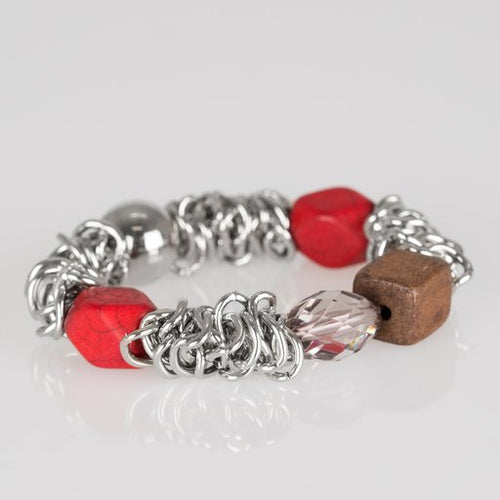 Mesmerizingly Magnetic - Paparazzi Red Bracelet - Paparazzi Accessories