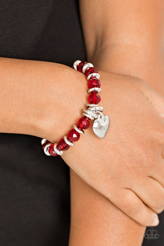 Paparazzi Paparazzi - Need I Say Armour? Red Heart Bracelet Apparel & Accessories