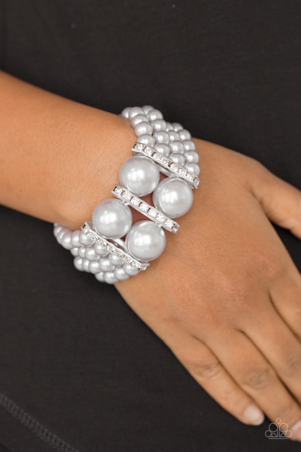 Paparazzi Romance Remix Silver Pearl Bracelet Fashion Fabulous Jewelry