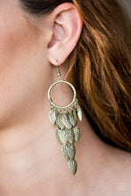 Load image into Gallery viewer, Feather Frenzy-Brass Earrings-Paparazzi Accessories - Paparazzi Accessories