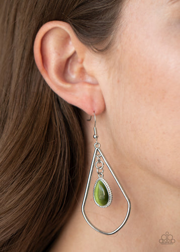 Paparazzi - Ethereal Elegance - Green Earrings - Paparazzi Accessories