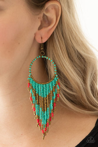 Paparazzi - Live Off The BADLANDS - Multi Seed Bead Earrings - Paparazzi Accessories