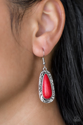 Paparazzi - Cruzin Colorado - Red Earrings - Paparazzi Accessories