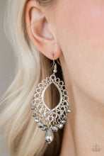 Load image into Gallery viewer, Just Say NOIR Silver Earrings - Paparazzi Accessories - Paparazzi Accessories