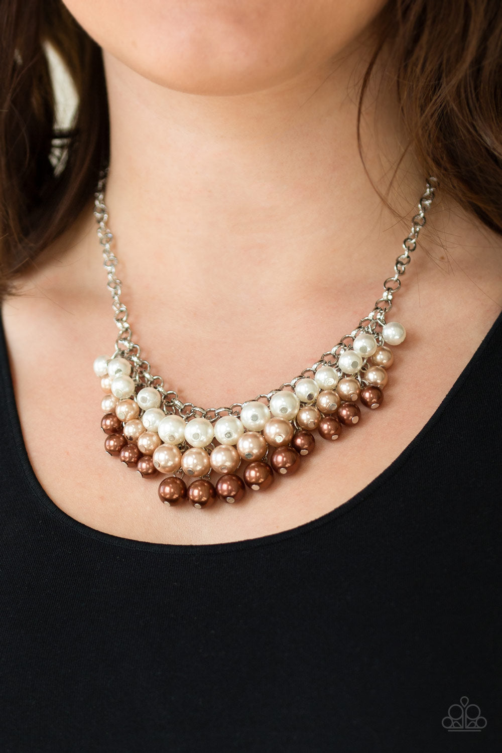 Run For the HEELS! - Brown Pearl Necklace - Paparazzi Accessories - Paparazzi Accessories